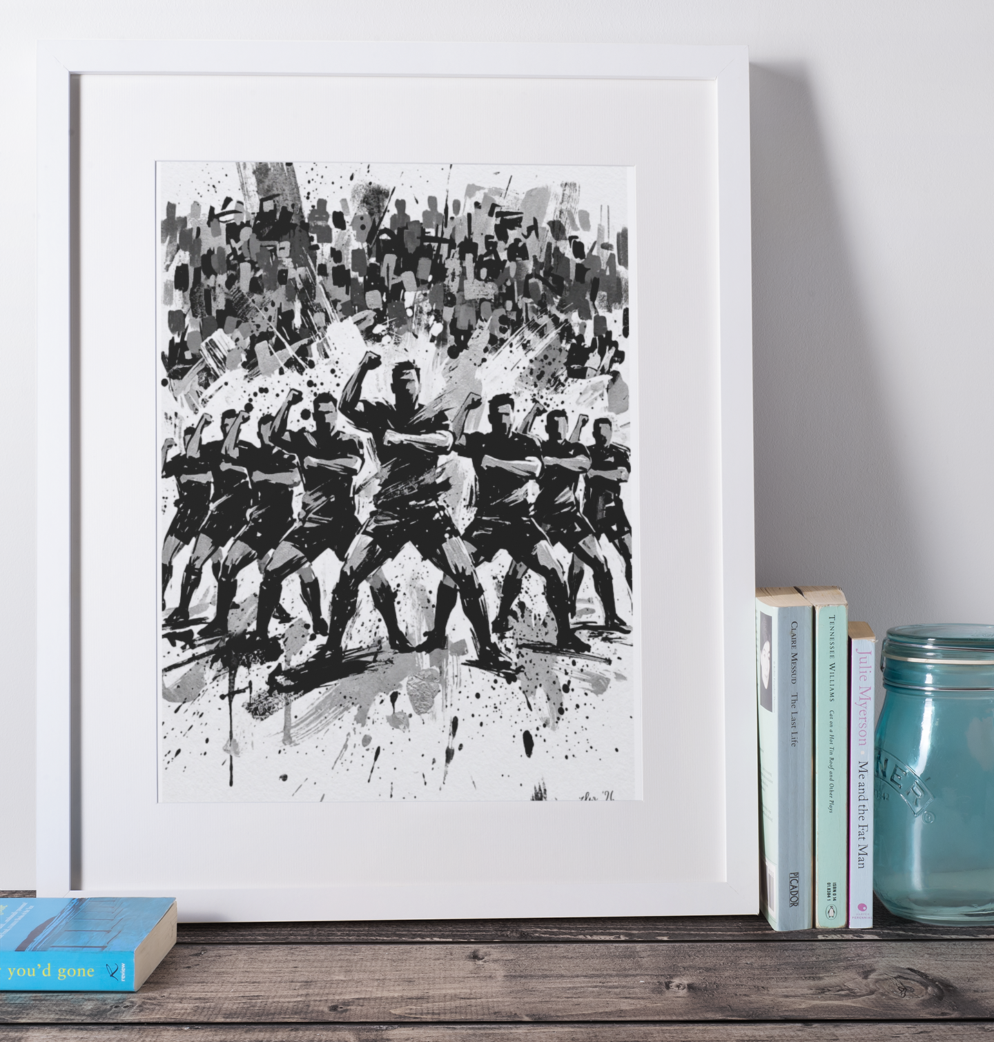 Team Unity Ritual Art Print – Expressive Pre‑Match Sports Wall Art