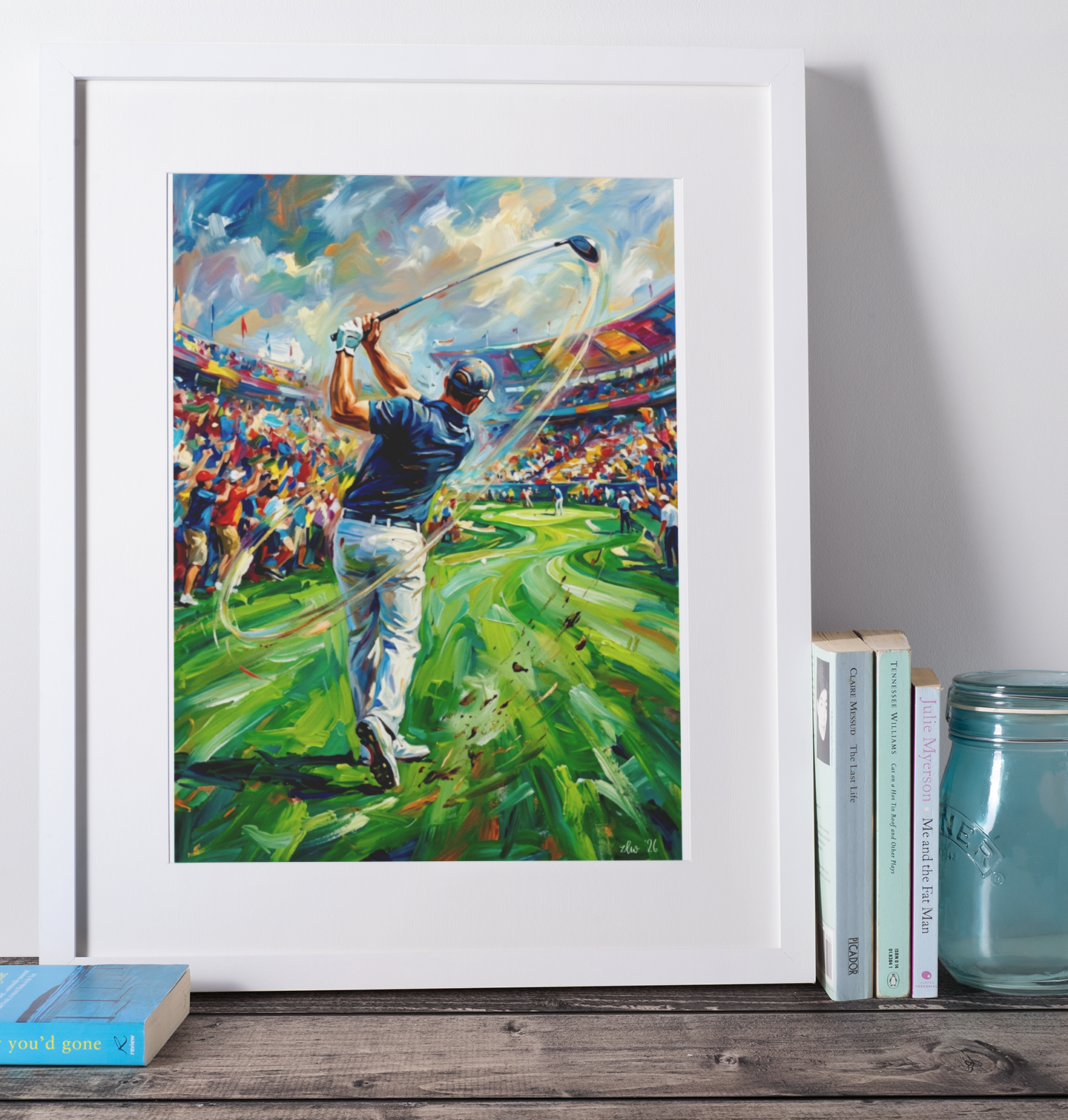 Golfer Stadium Swing – Abstract Tournament Coloursplash Print