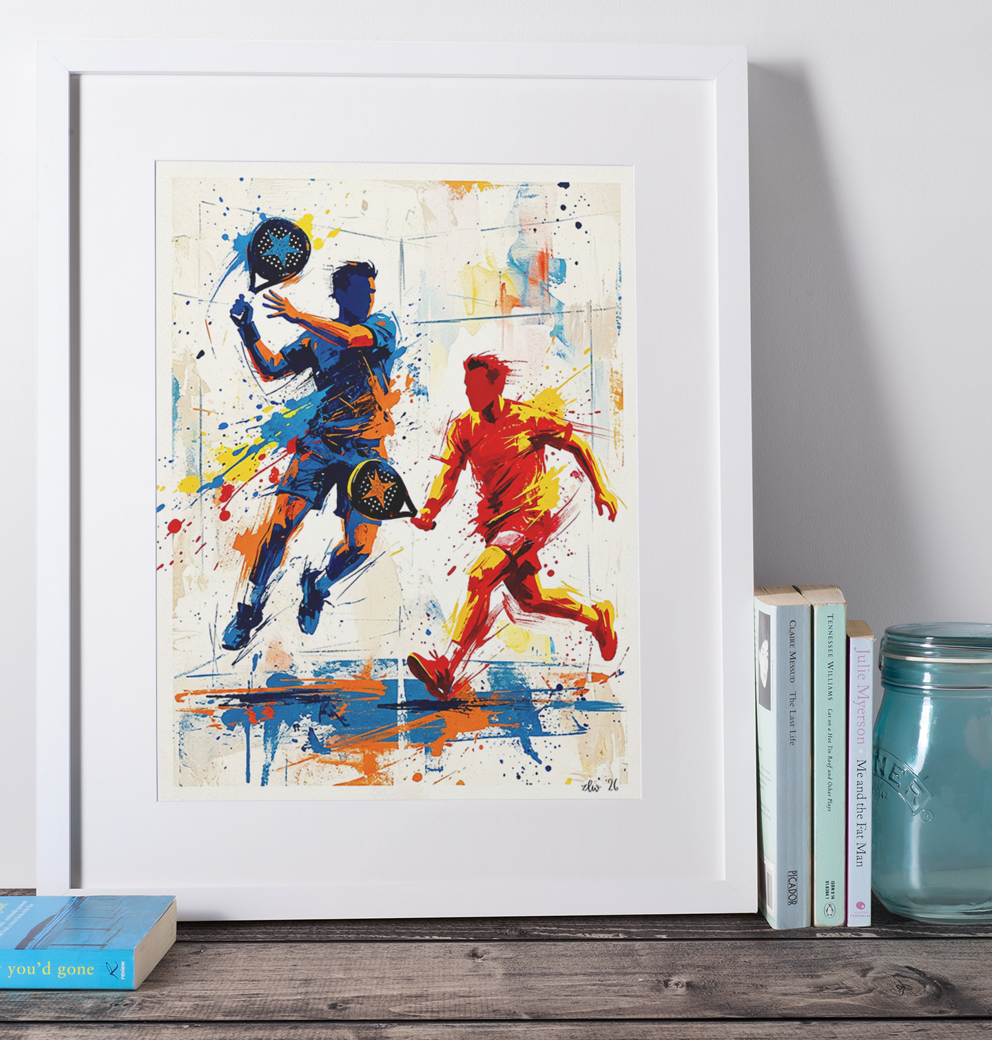 Padel Duo Art Print – Expressive Abstract Sports Wall Art