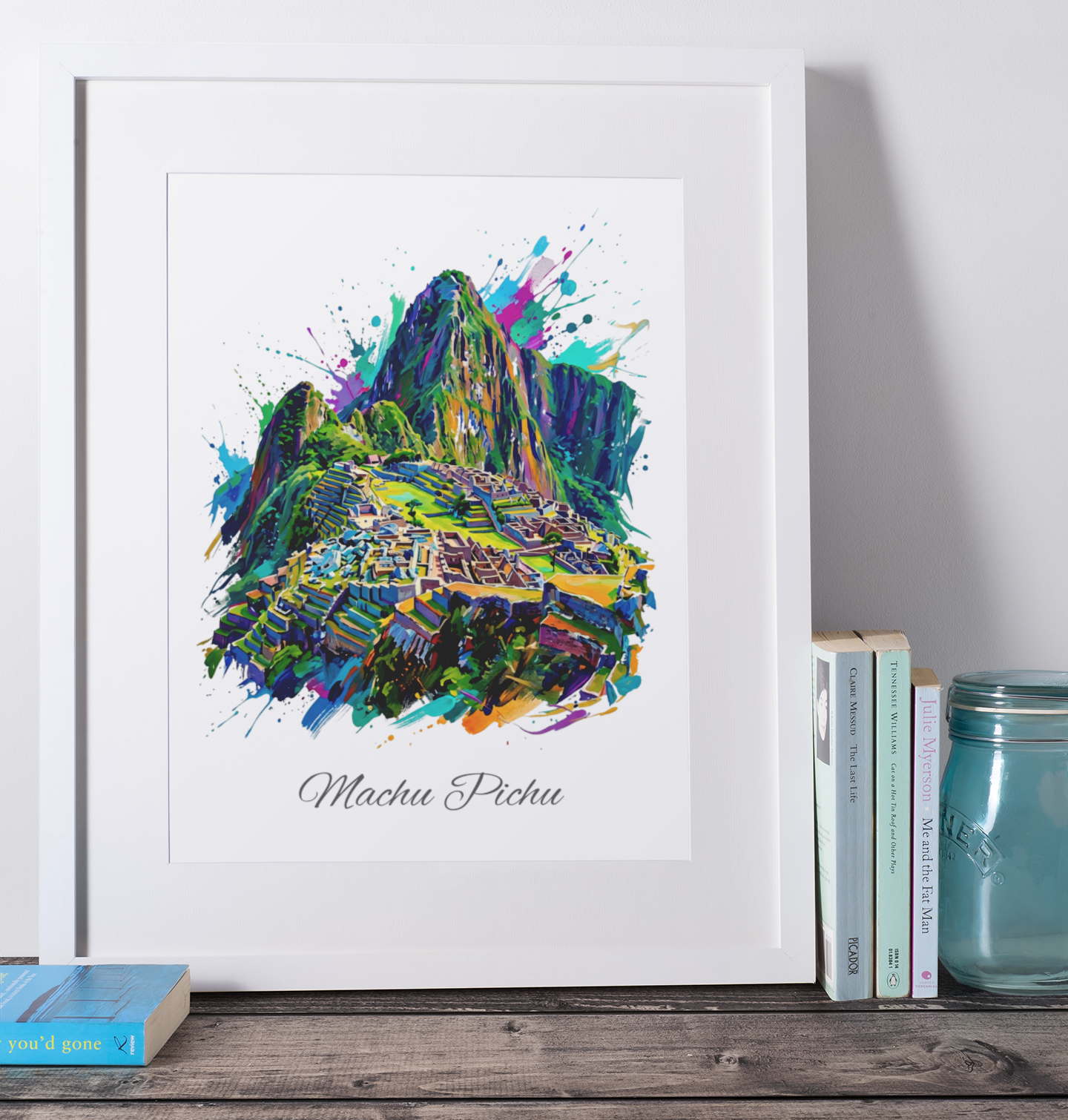 Machu Picchu Coloursplash Travel Print – Modern Peru Wall Art