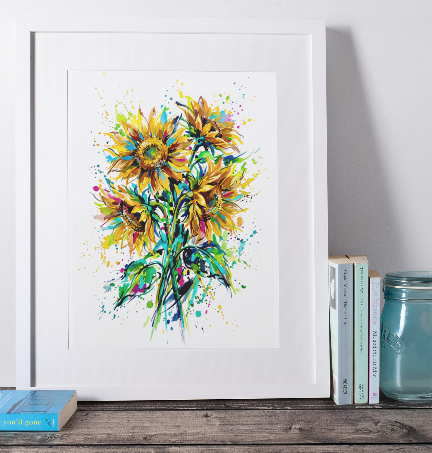 Sunflowers – Modern Coloursplash Floral Art Print