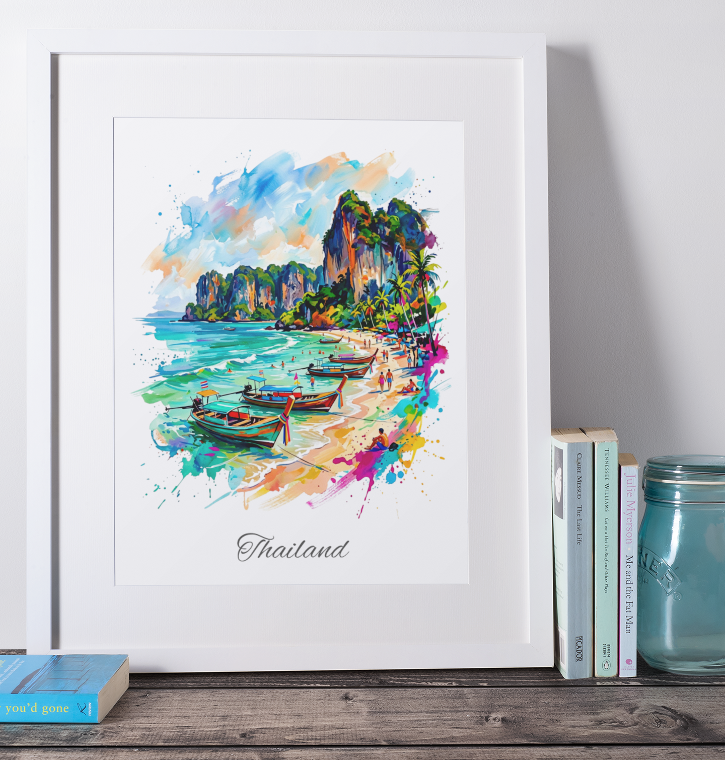 Thailand Coloursplash Travel Print – Modern Tropical Beach Wall Art