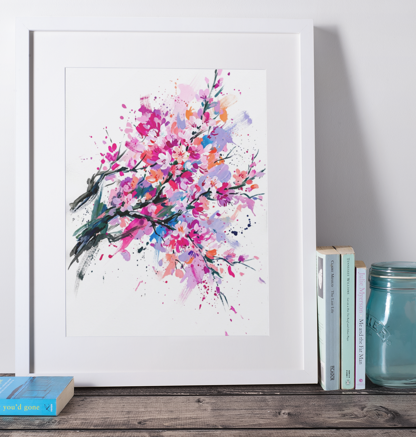 Cherry Blossom – Modern Coloursplash Floral Art Print