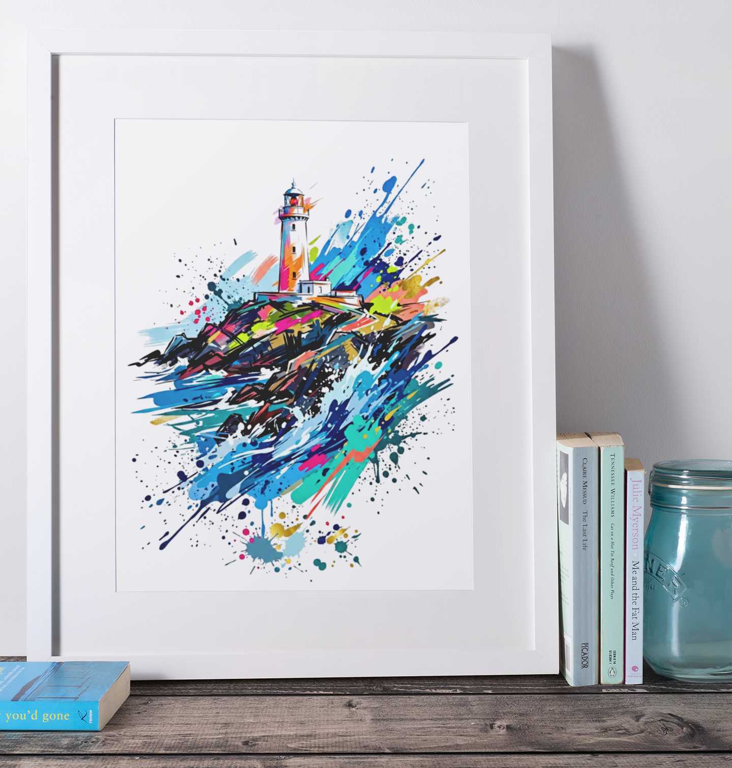 Lighthouse Coloursplash Coastal Print – Modern Nautical Wall Art