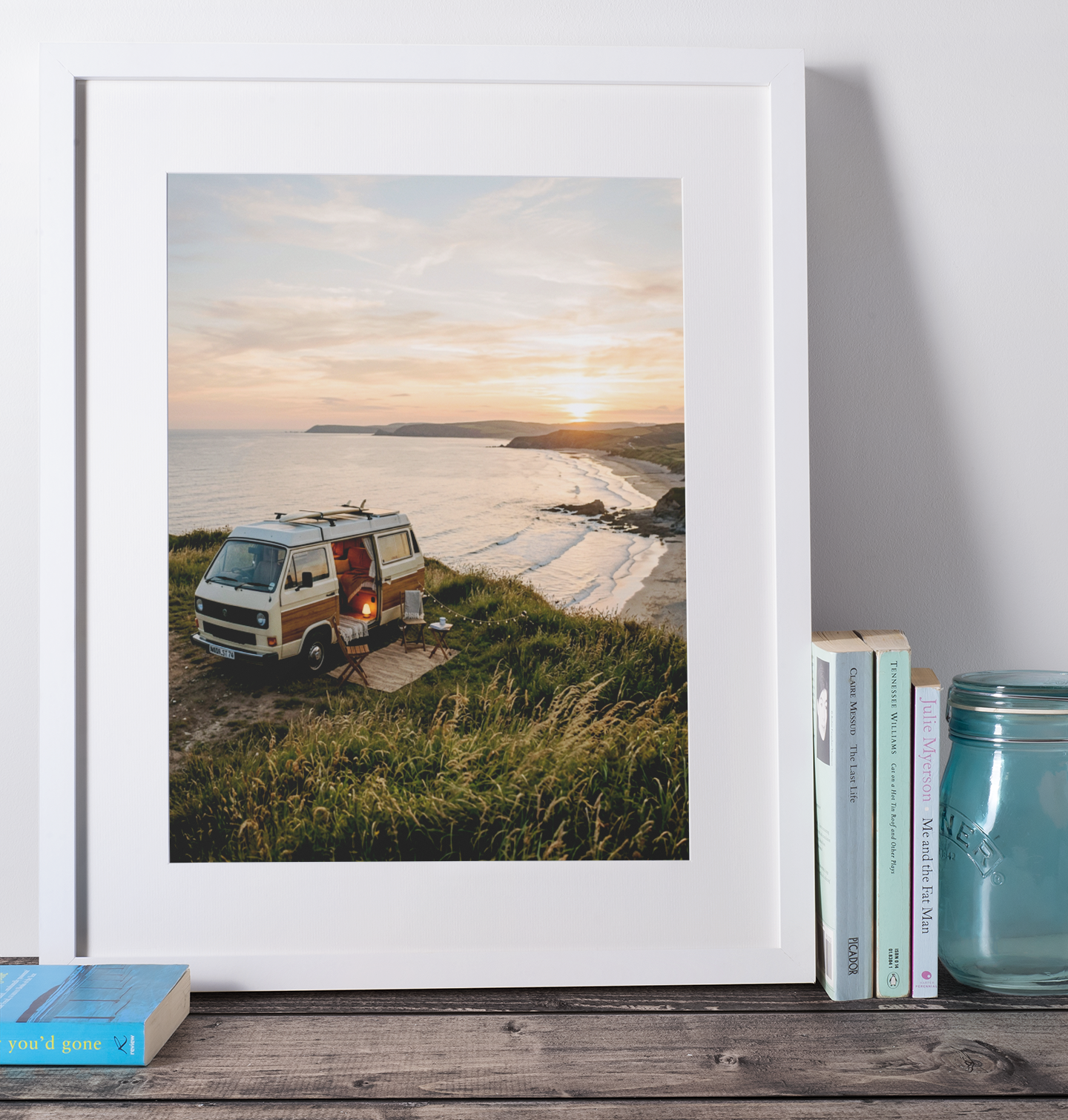 Coastal Sunset Camper Van – Wanderlust Travel Print