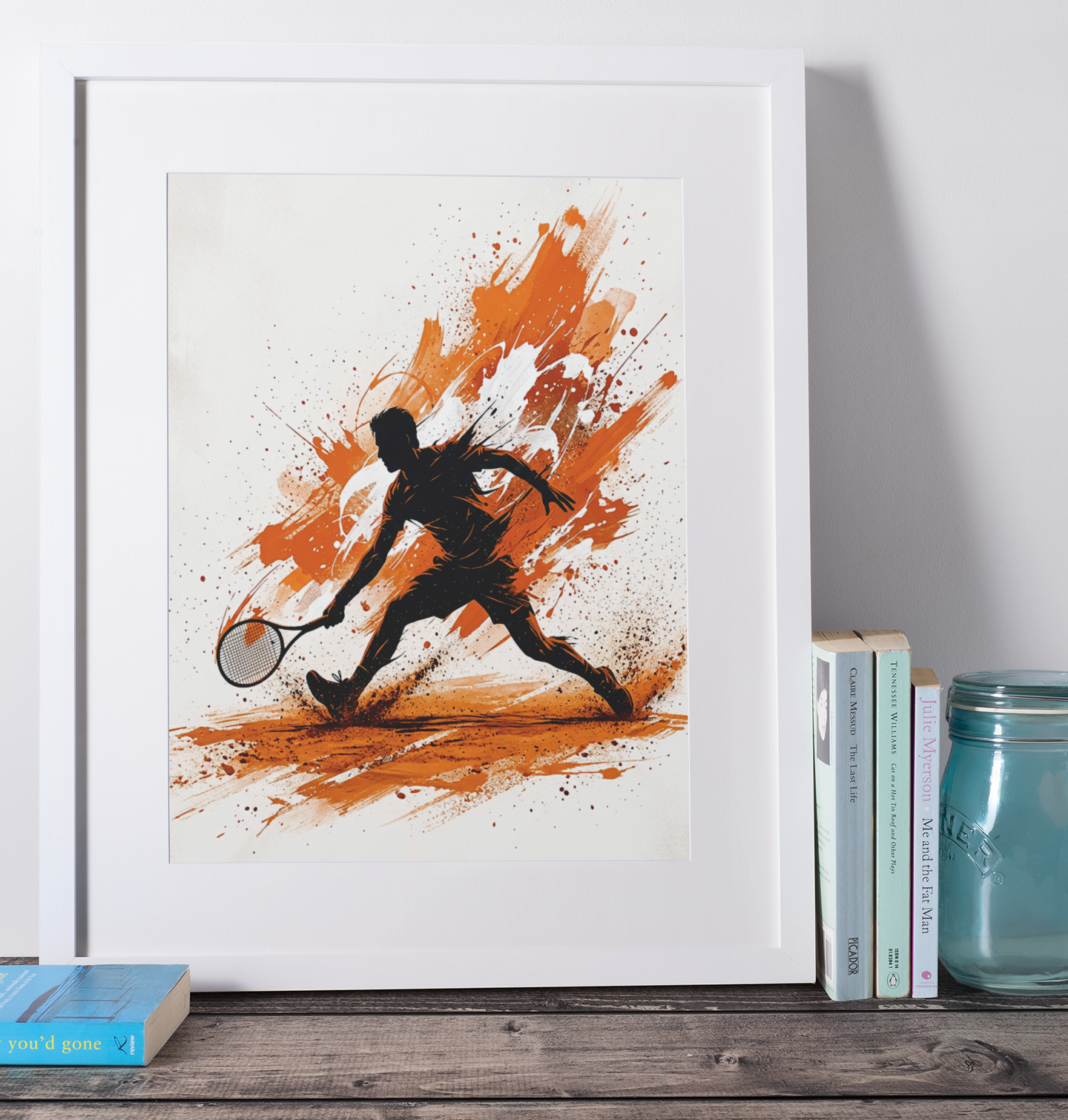 Clay Court Tennis Player Coloursplash Print – Dynamic Sports Wall Art