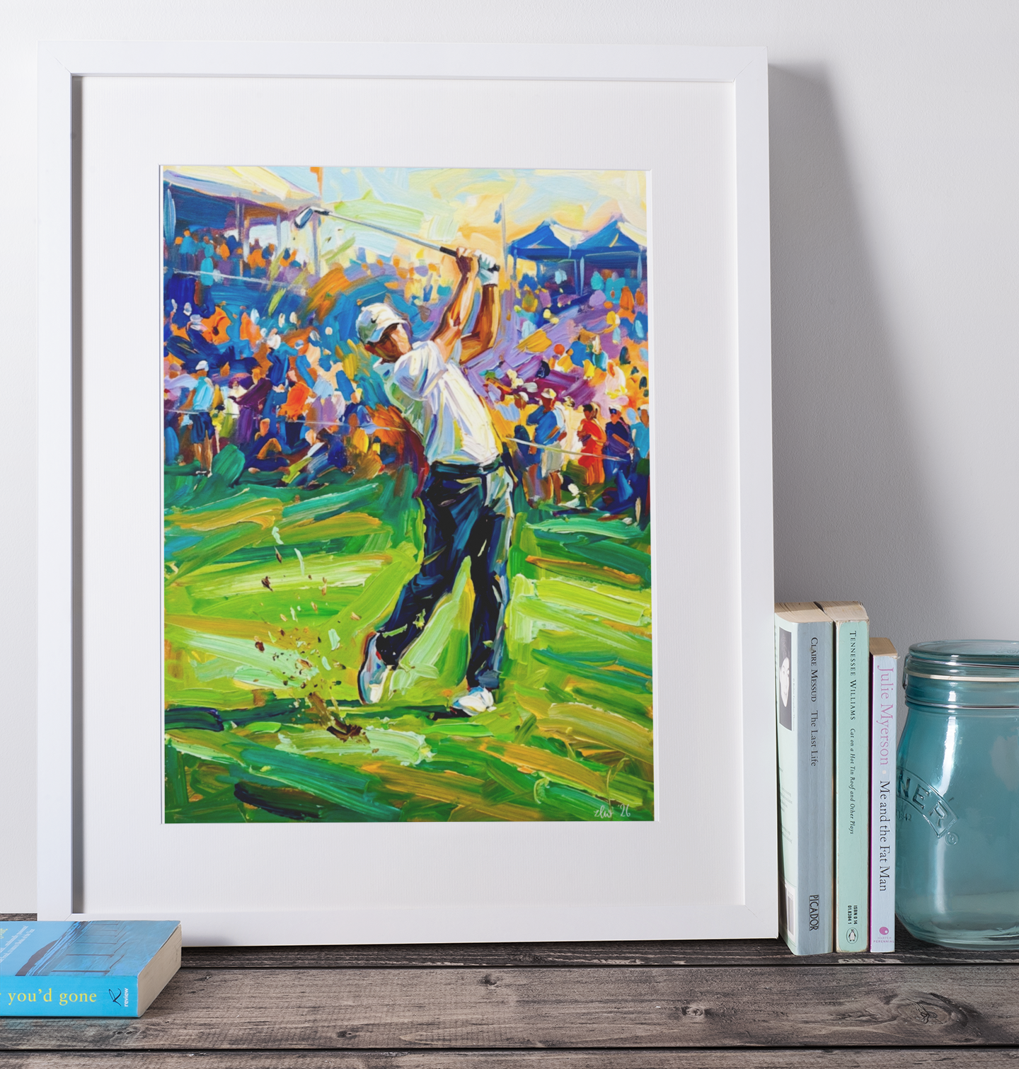Golfer Tournament Swing – Abstract Coloursplash Print