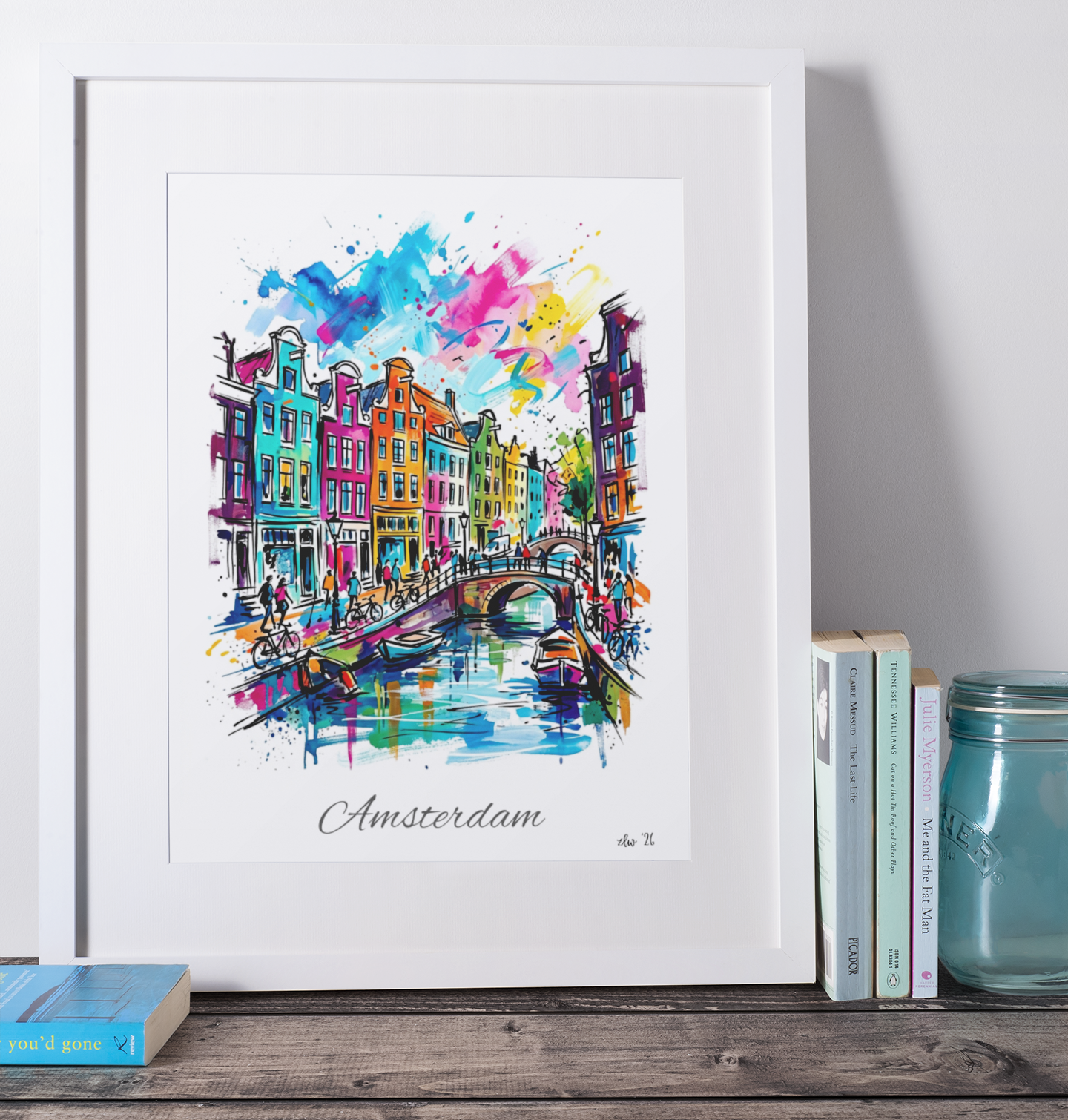 Amsterdam Coloursplash Travel Print – Modern City Wall Art