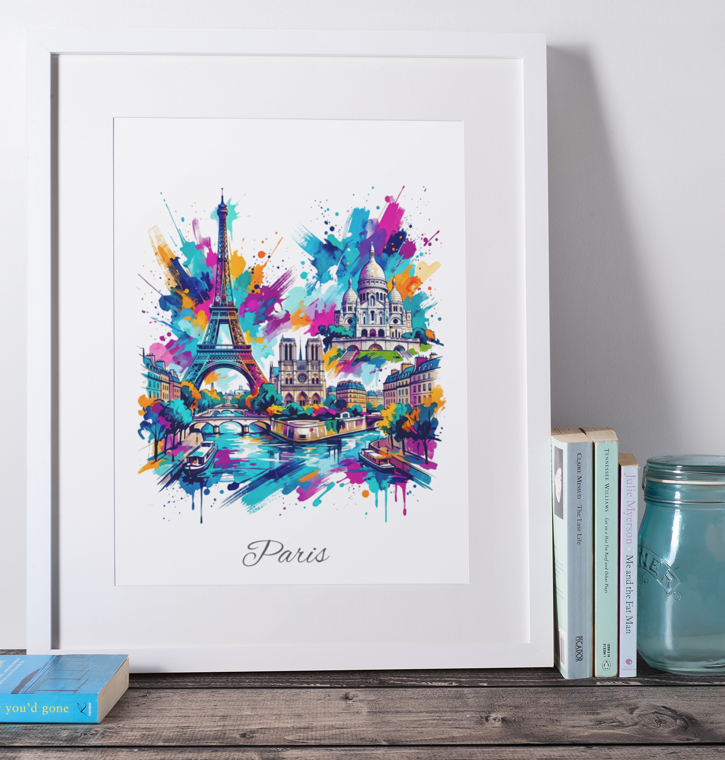 Paris Coloursplash Travel Print – Modern France Wall Art