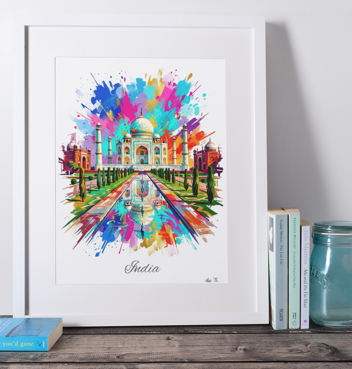 Taj Mahal Coloursplash Travel Print – Modern India Wall Art