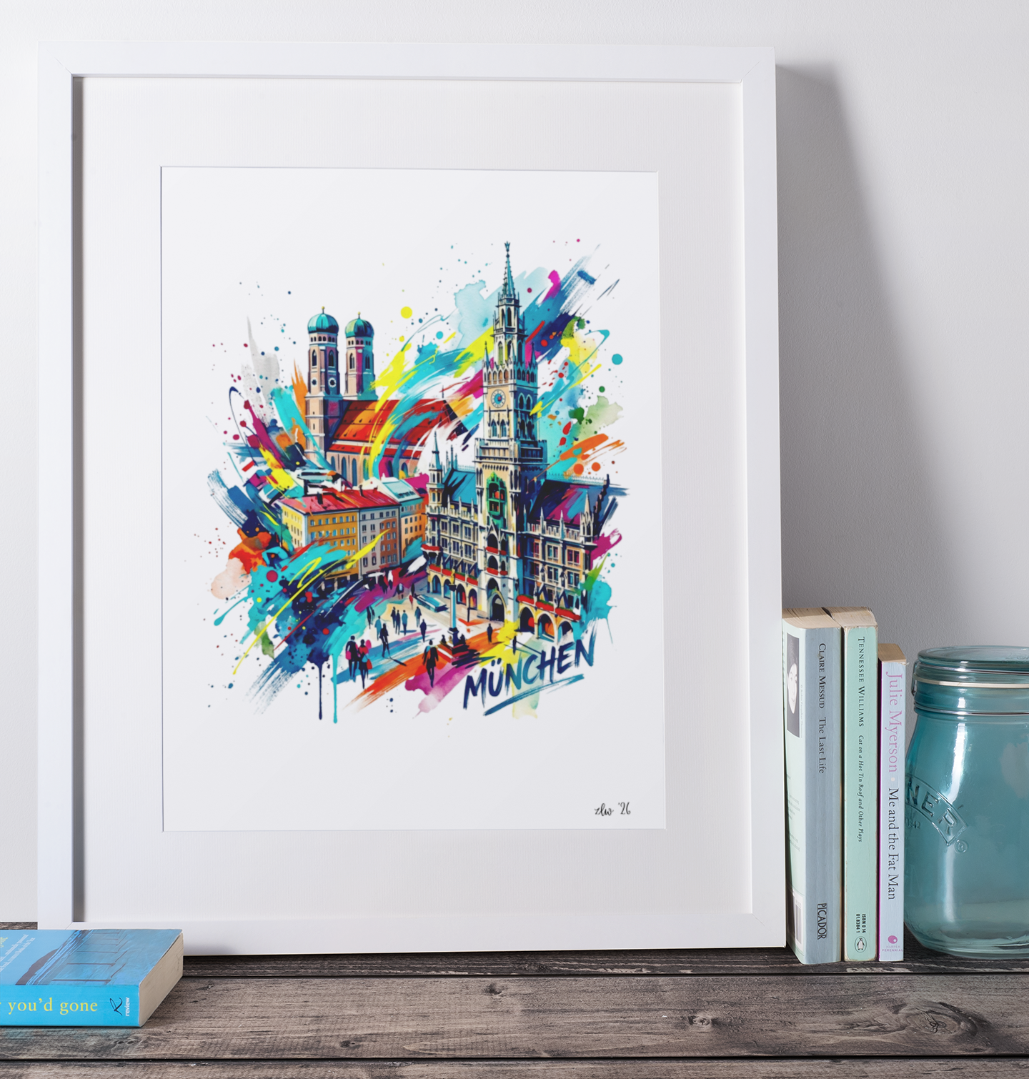 Munich Coloursplash Travel Print – Modern Germany Wall Art