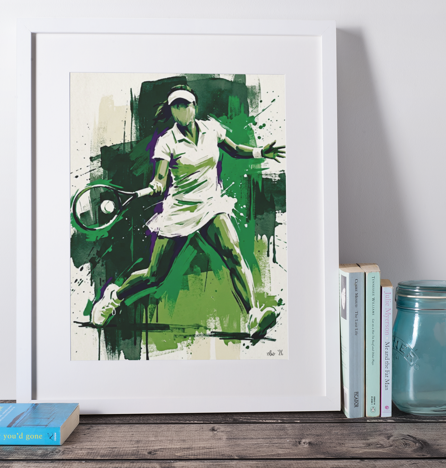Female Tennis Swing – Abstract Coloursplash Print