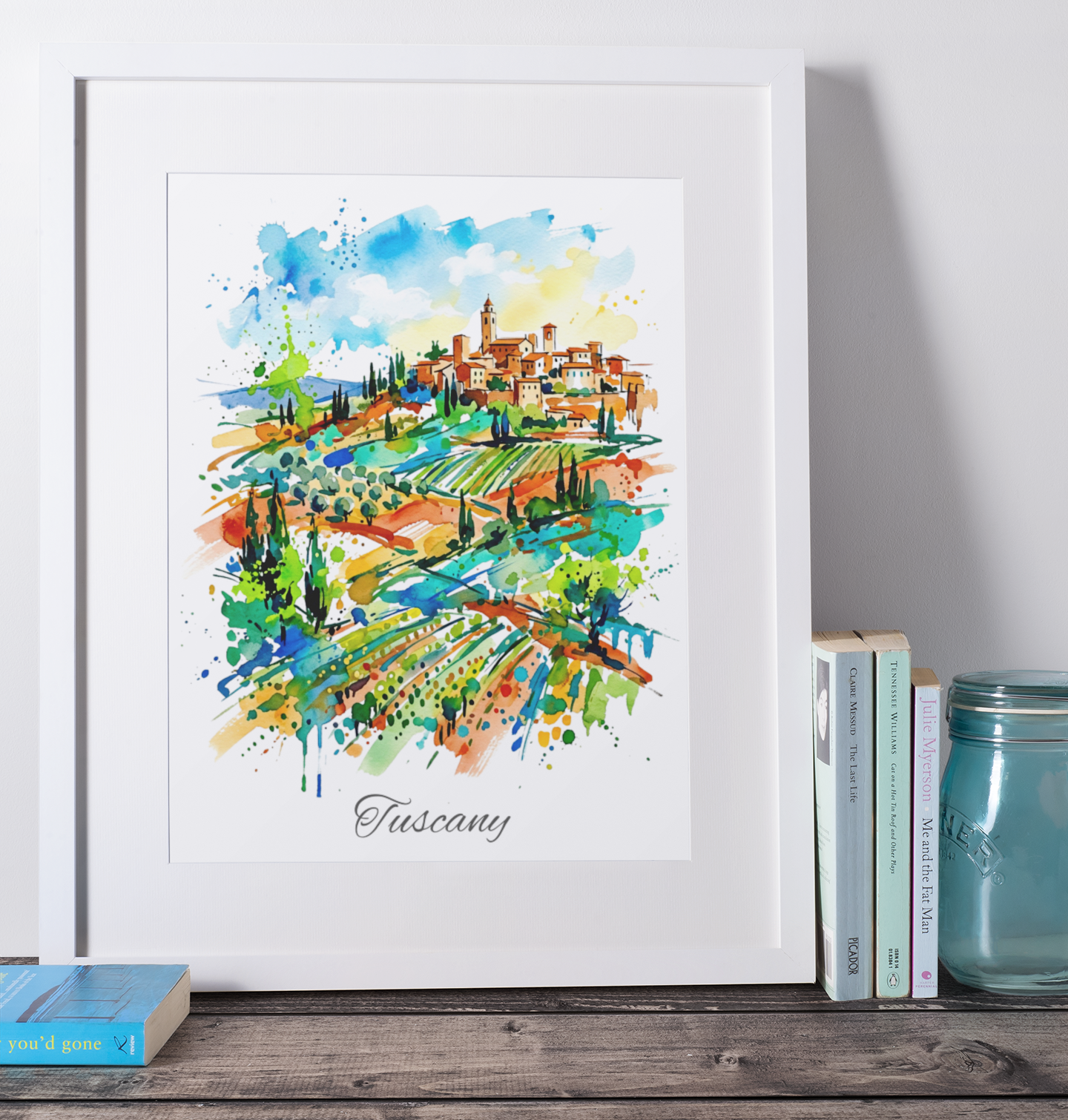 Tuscany Coloursplash Travel Print – Modern Italy Wall Art