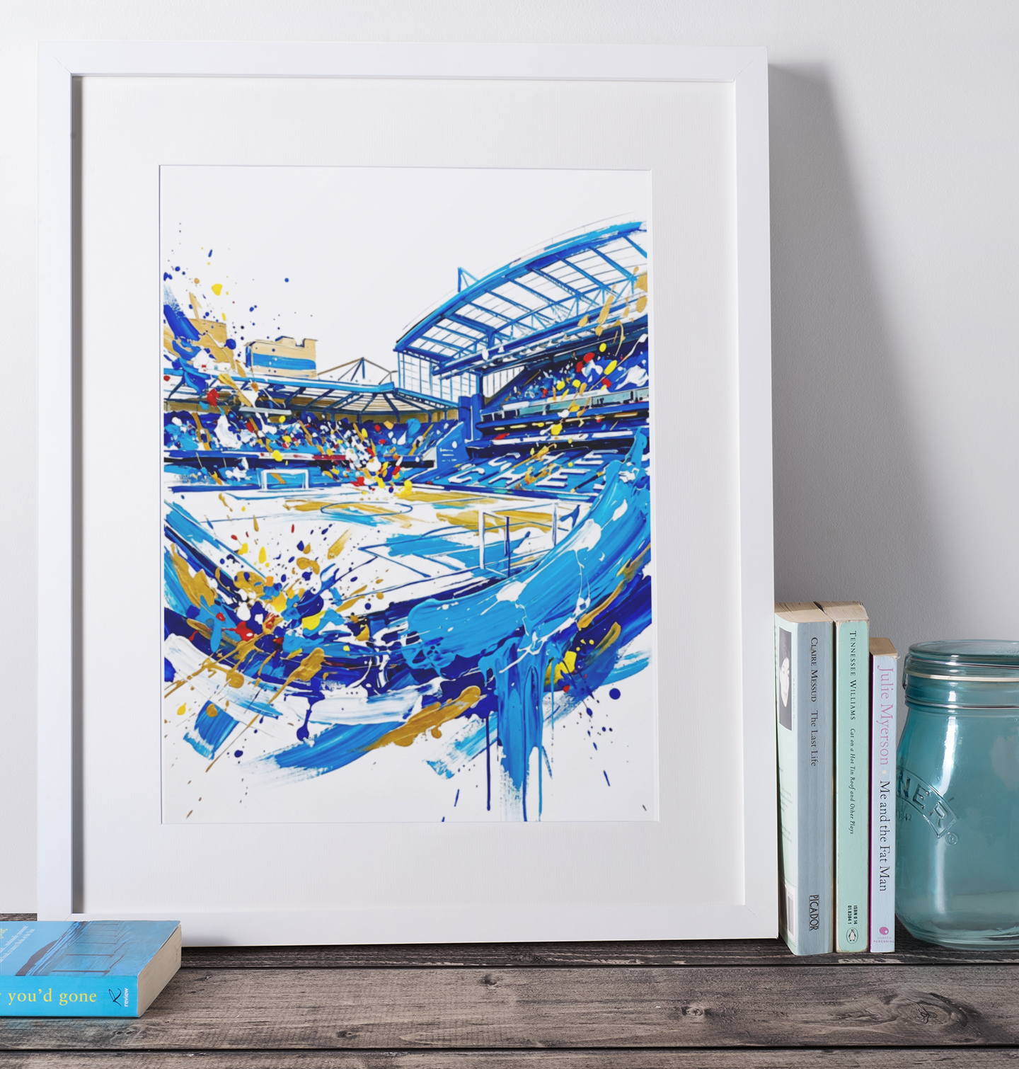 West London Football Stadium Art Print – Expressive Abstract Sports Wall Art