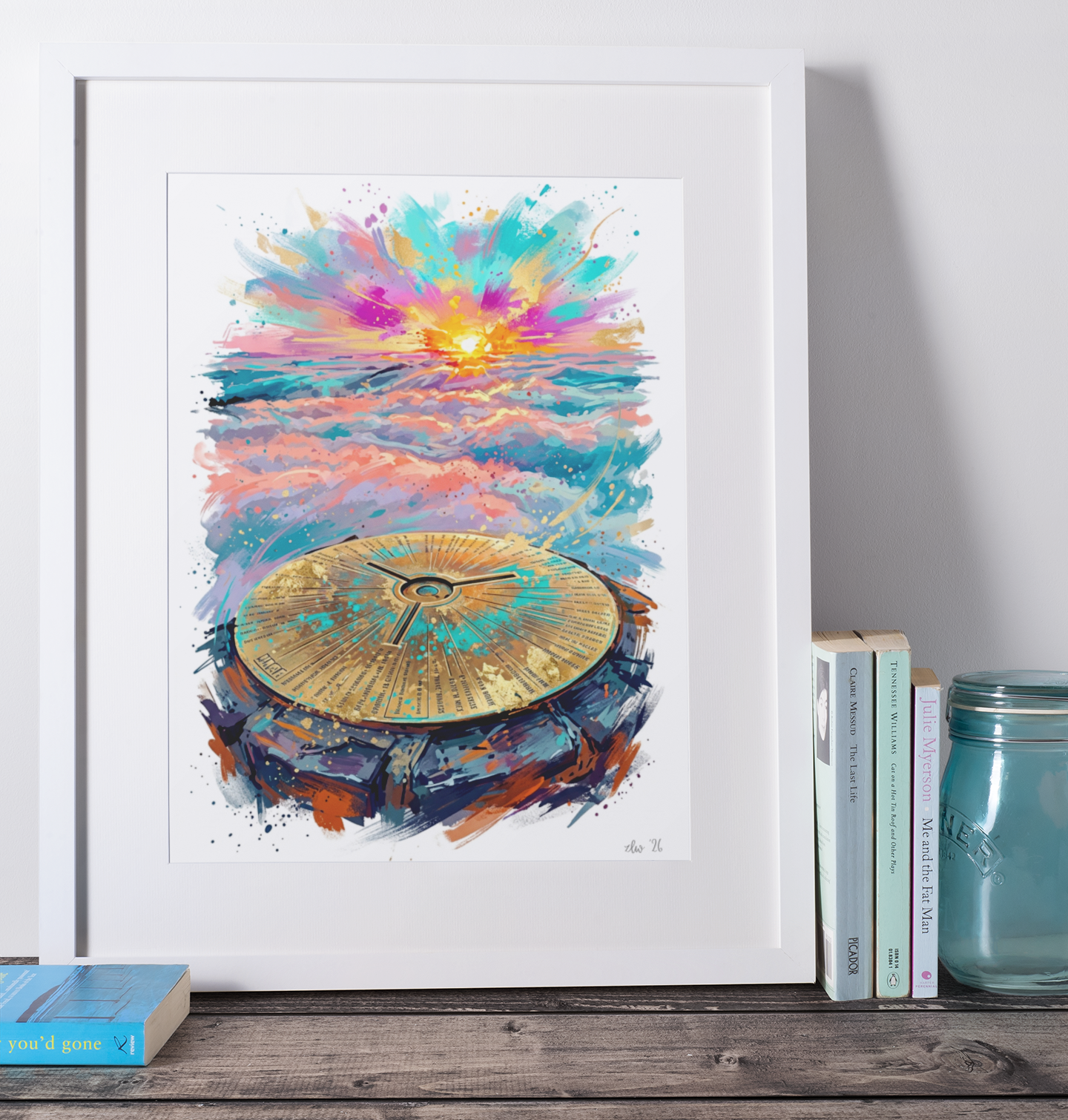 Yr Wyddfa Summit Compass Art Print – Vibrant Adventure Landscape