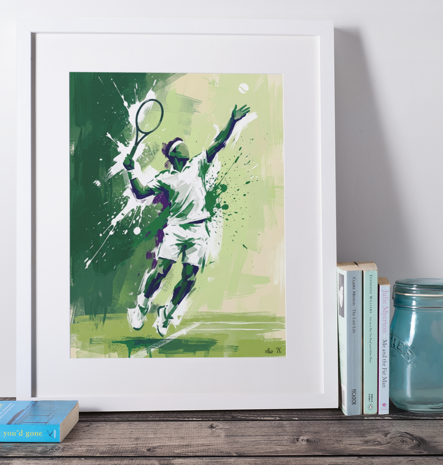 Tennis Serve Motion – Abstract Coloursplash Print