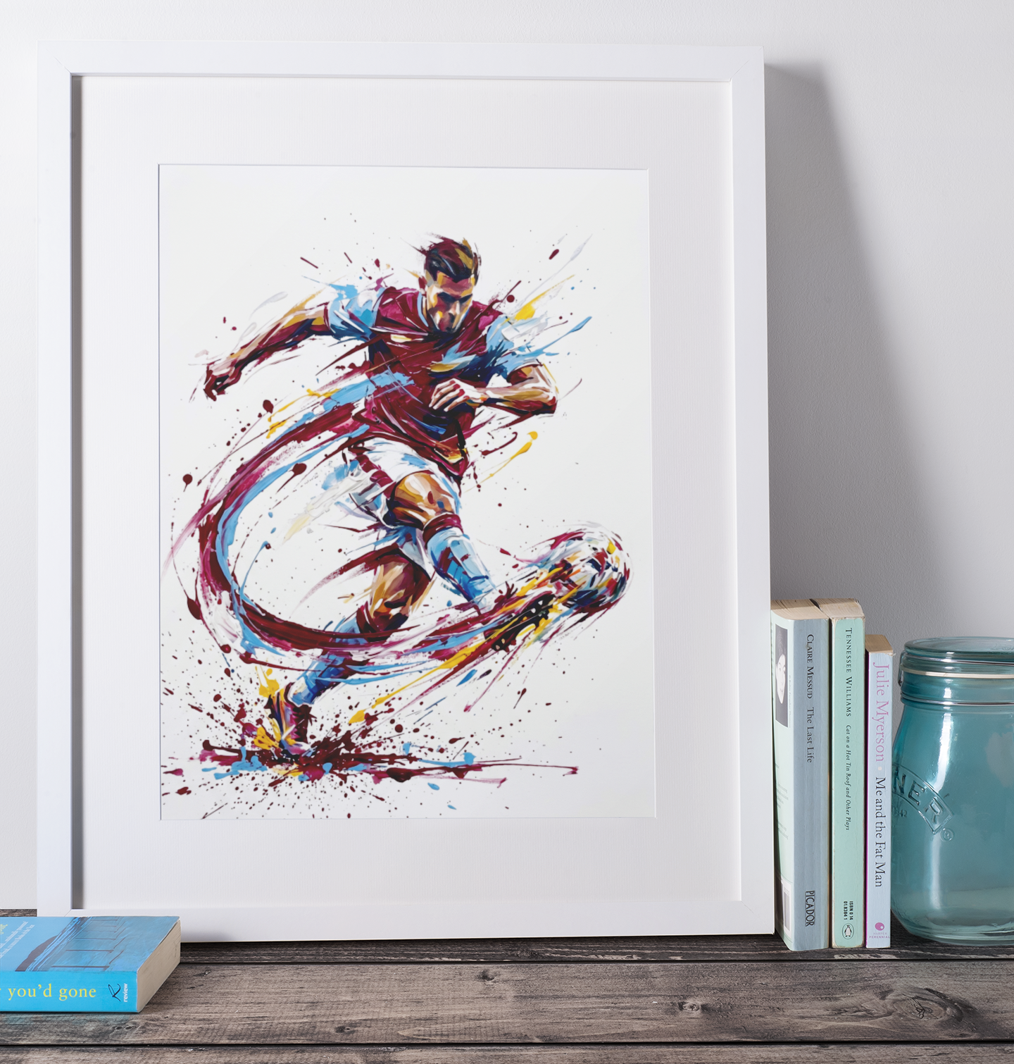 Aston Villa Coloursplash Footballer Print – Dynamic West Midlands Sports Art