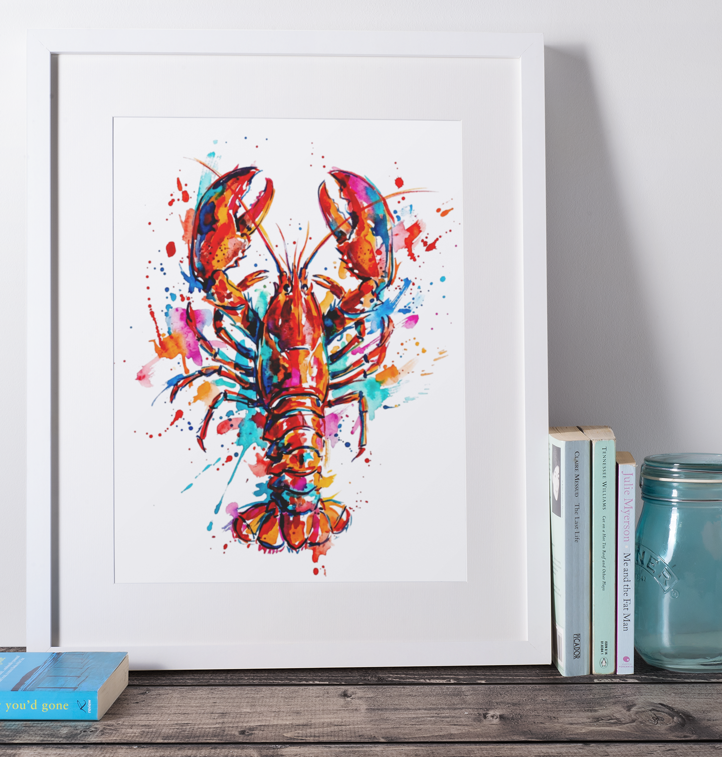 Lobster Coloursplash Coastal Print – Modern Nautical Wall Art