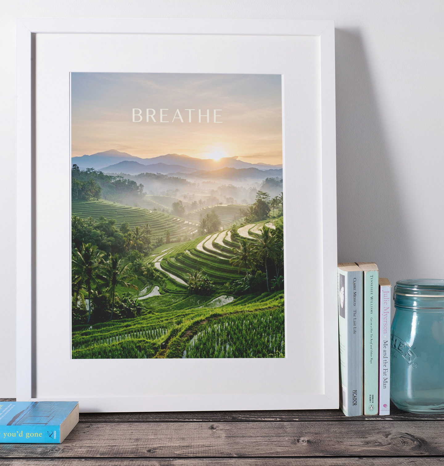 “Breathe” Mindfulness Landscape Art Print – Calm Nature Wall Art