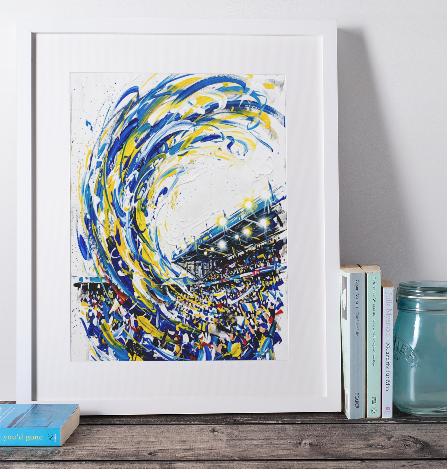 Elland Road Inspired Stadium Crowd Wave Art Print – Expressive Leeds Football Wall Art
