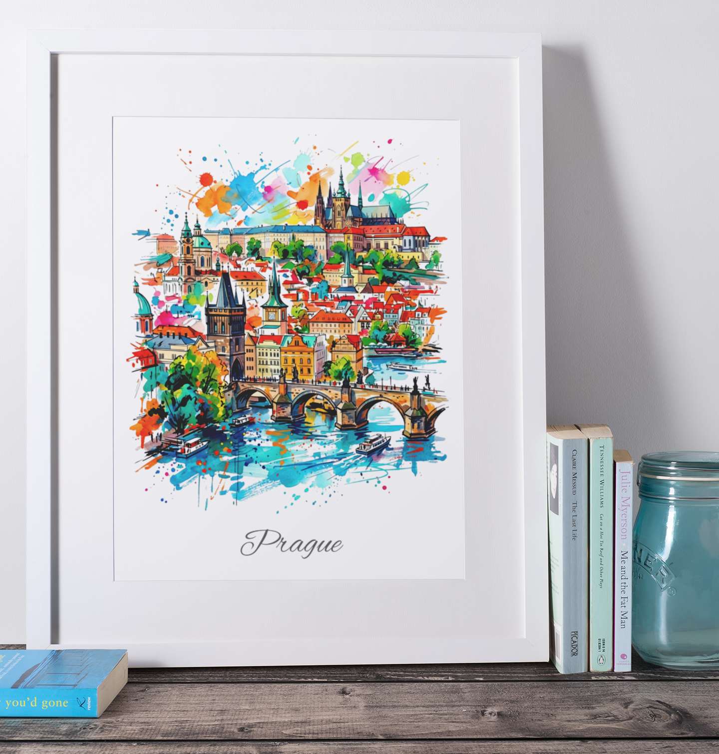 Prague Coloursplash Travel Print – Modern Czech Republic Wall Art