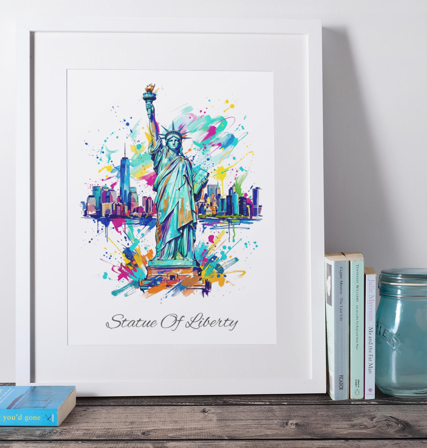 Statue of Liberty Coloursplash Travel Print – Modern New York Wall Art