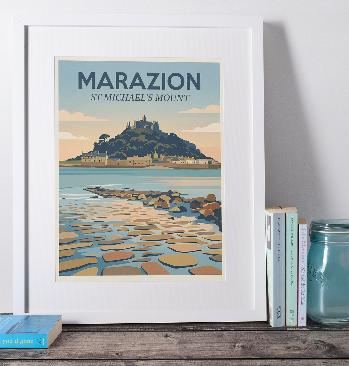Marazion St Michael’s Mount Travel Poster – Vintage Cornwall Wall Art