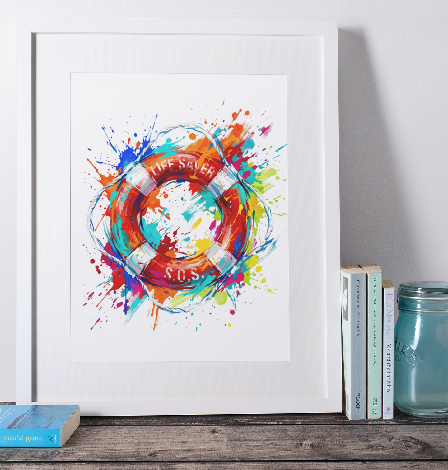 Expressive Coloursplash Lifesaver Ring Print – Contemporary Coastal Wall Art