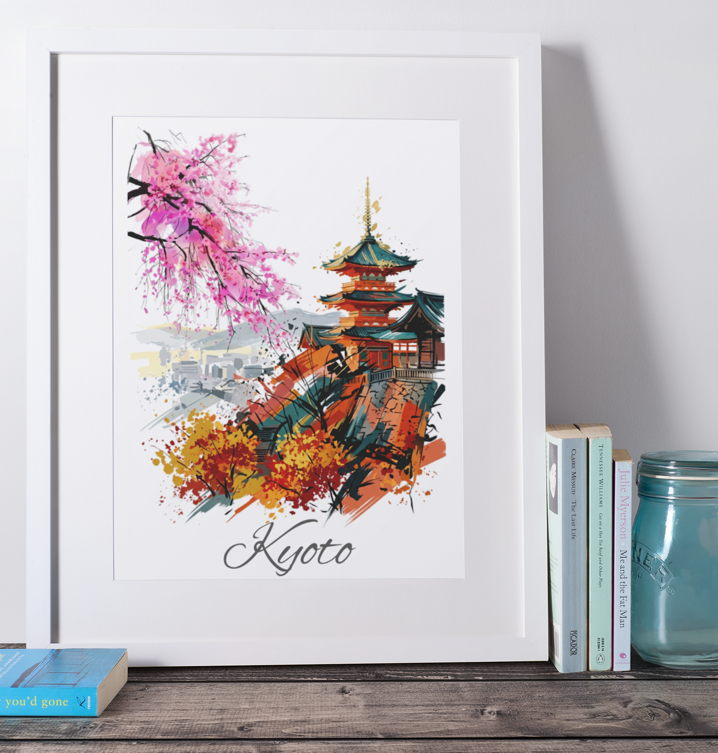 Kyoto Travel Print – Modern Japan Pagoda Poster