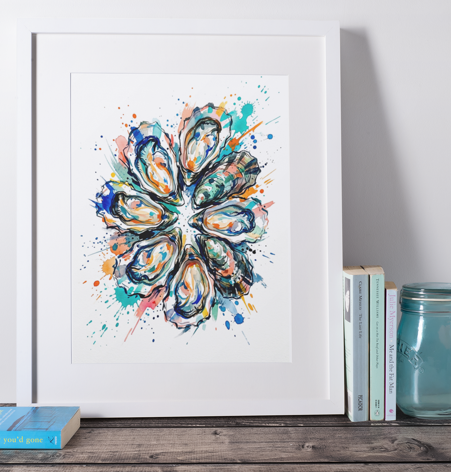 Oyster Shell Coloursplash Coastal Print – Modern Nautical Wall Art