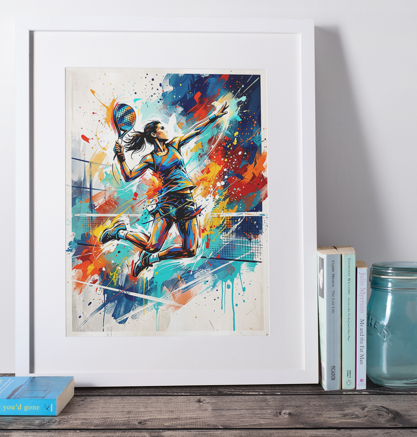 Female Padel Smash – Abstract Coloursplash Print