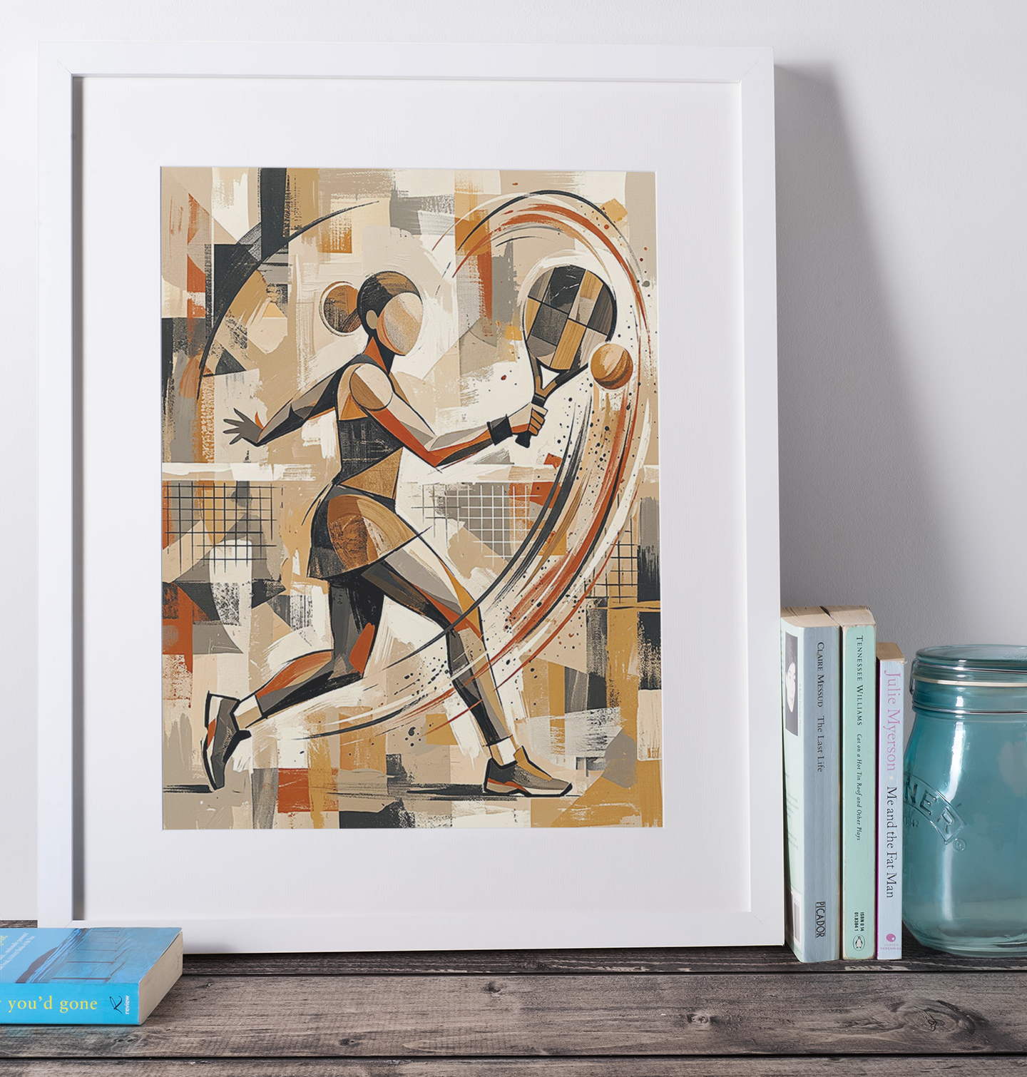 Female Padel Motion – Abstract Geometric Print
