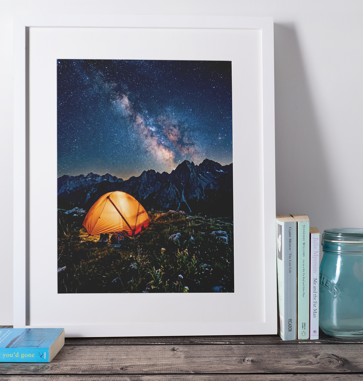 Mountain Night Camp – Milky Way Adventure Print
