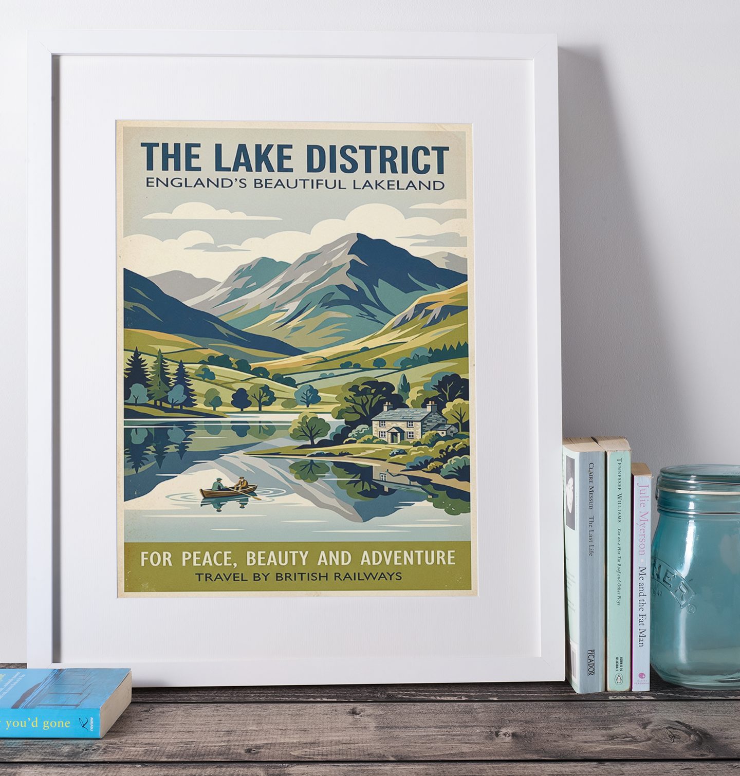 Lake District Art Print – Vintage‑Style British Travel Poster