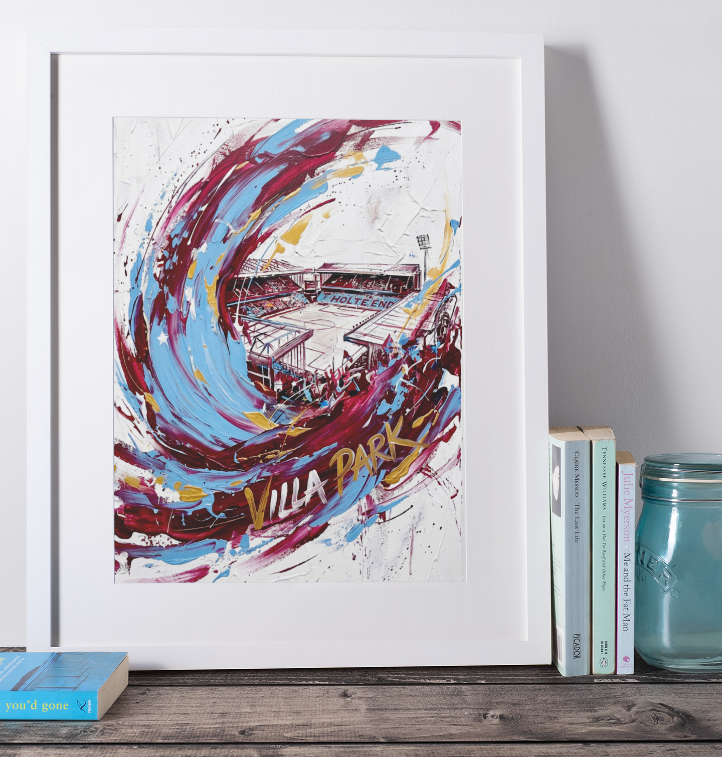 Villa Park Stadium Art Print – Expressive Abstract Football Wall Art