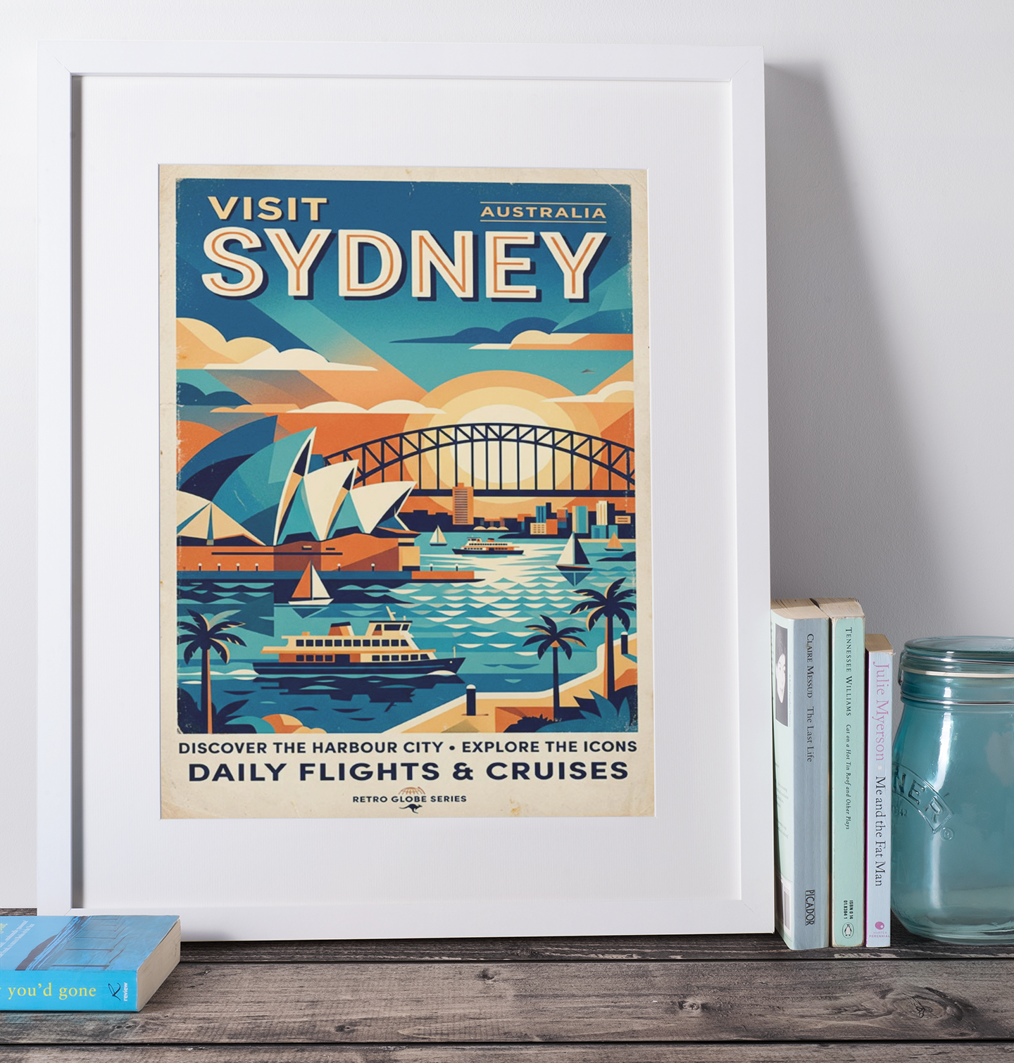 Sydney Australia Travel Poster – Retro Harbour City Wall Art