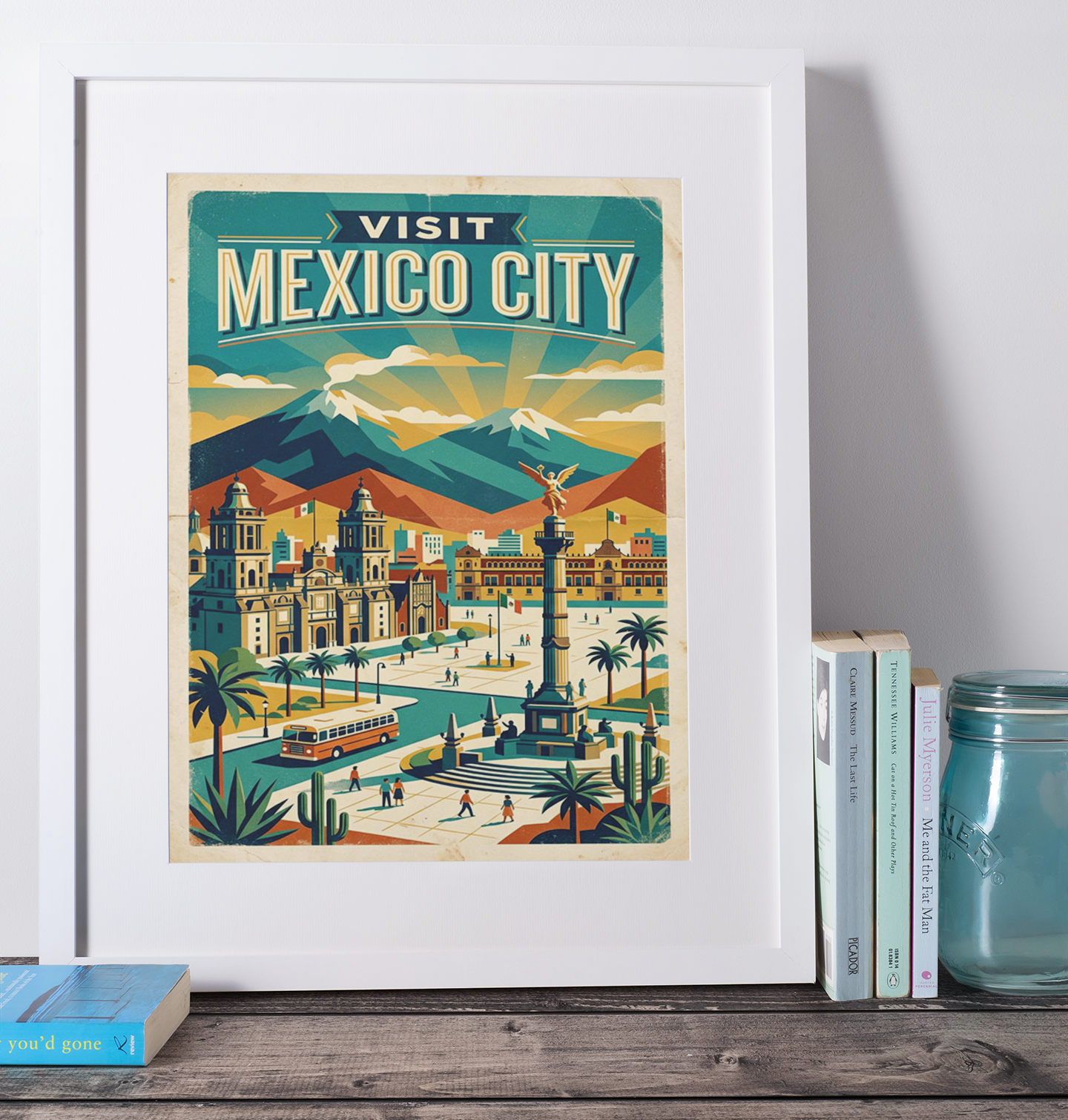 Mexico City Art Print – Retro Vintage‑Style Travel Poster