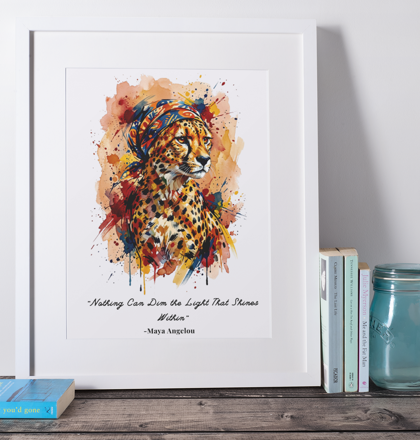 Cheetah Coloursplash Quote Print – Modern Inspirational Wall Art