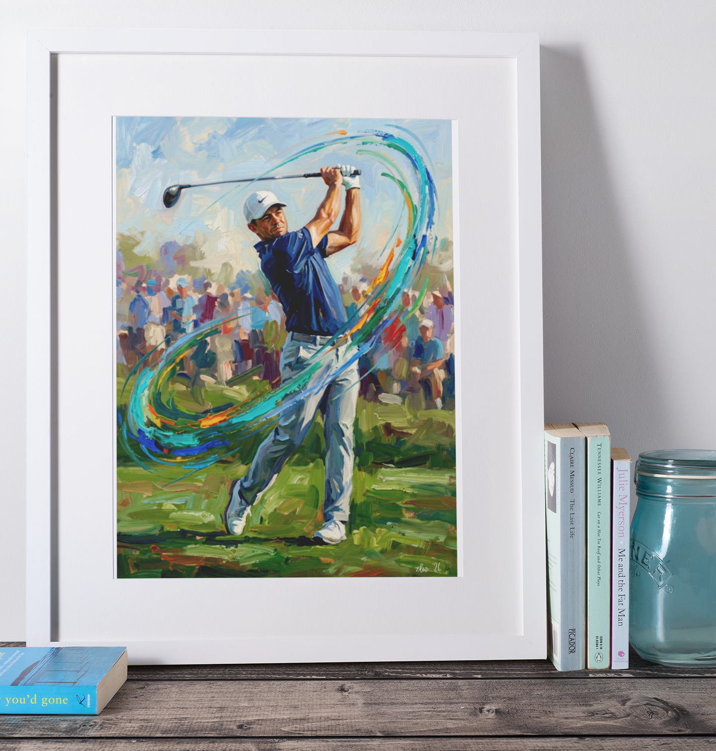 Golfer Power Swing – Abstract Coloursplash Print