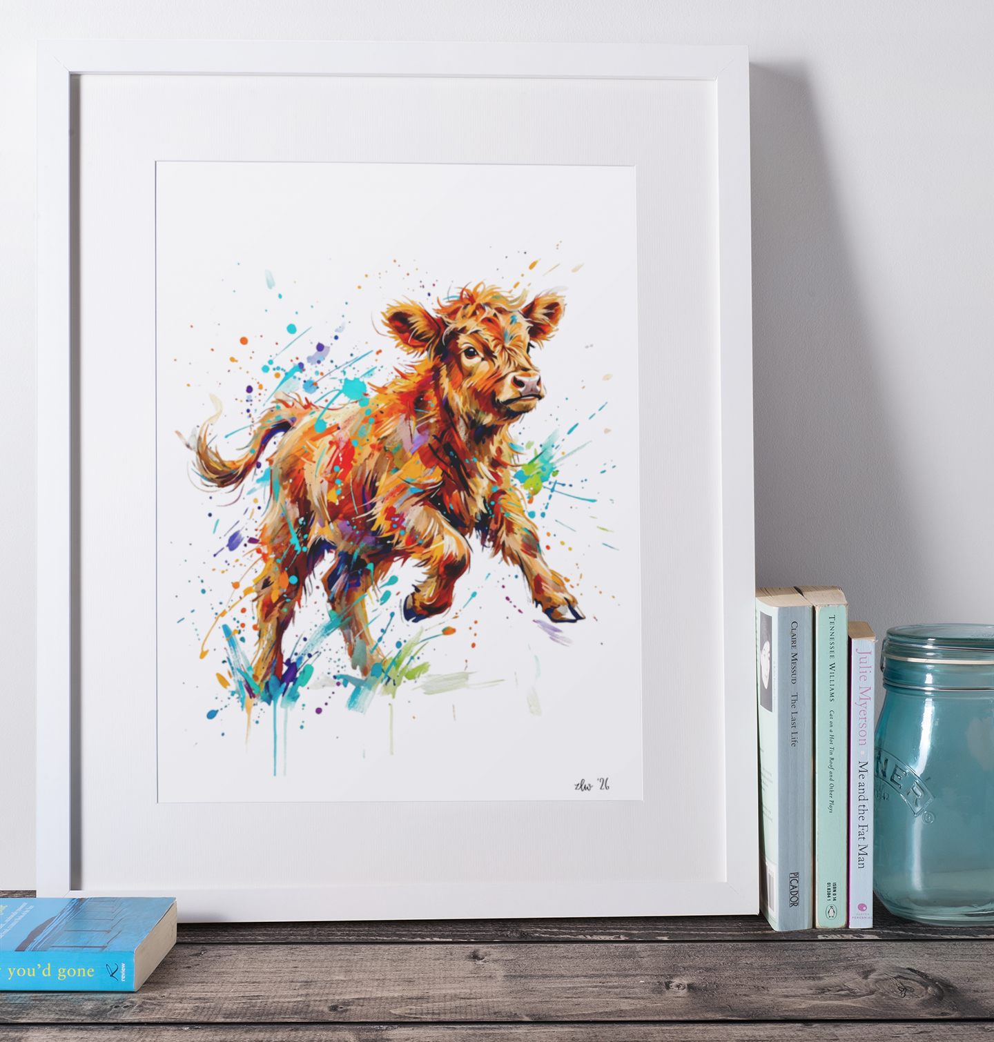 Expressive Coloursplash Calf Print – Contemporary Wildlife Wall Art