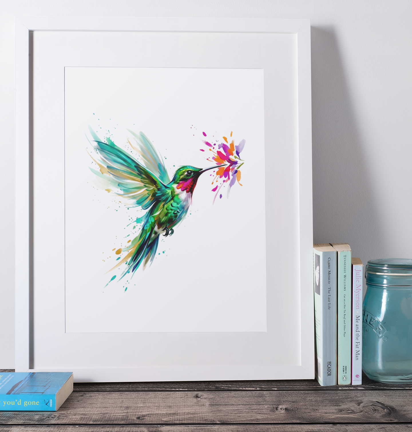 Expressive Coloursplash Hummingbird Print – Contemporary Wildlife Wall Art