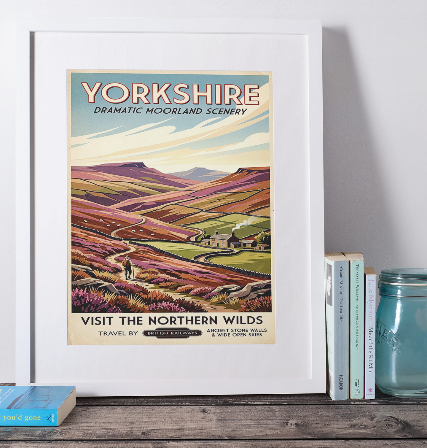 Yorkshire Moorland Art Print – Vintage‑Style Travel Poster