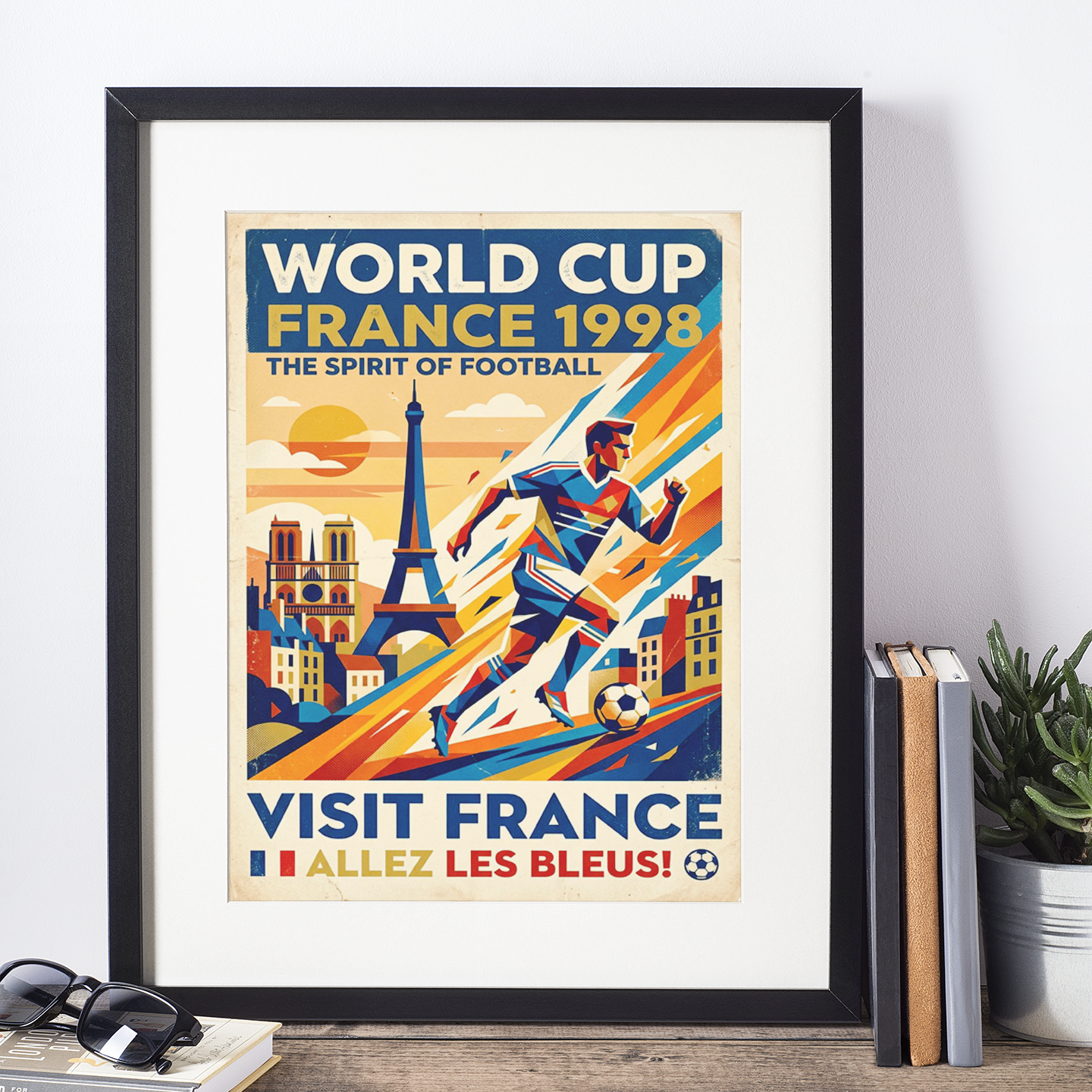 France 1998 Retro Football Poster – World Cup Inspired Art Print