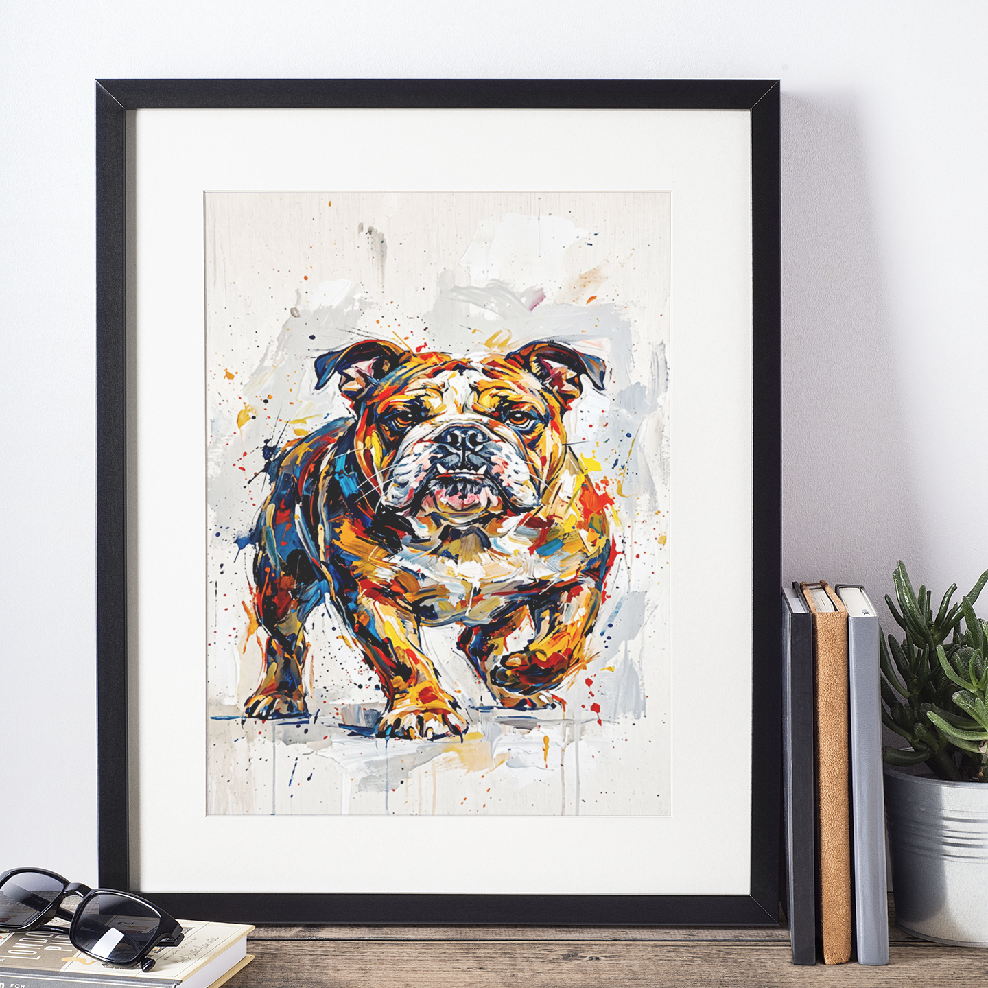Bulldog Coloursplash Art Print – Modern Dog Wall Art