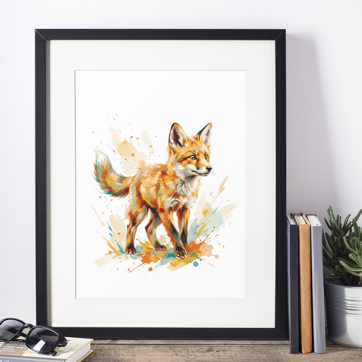 Fox Art Print – Dynamic Coloursplash Wildlife Design