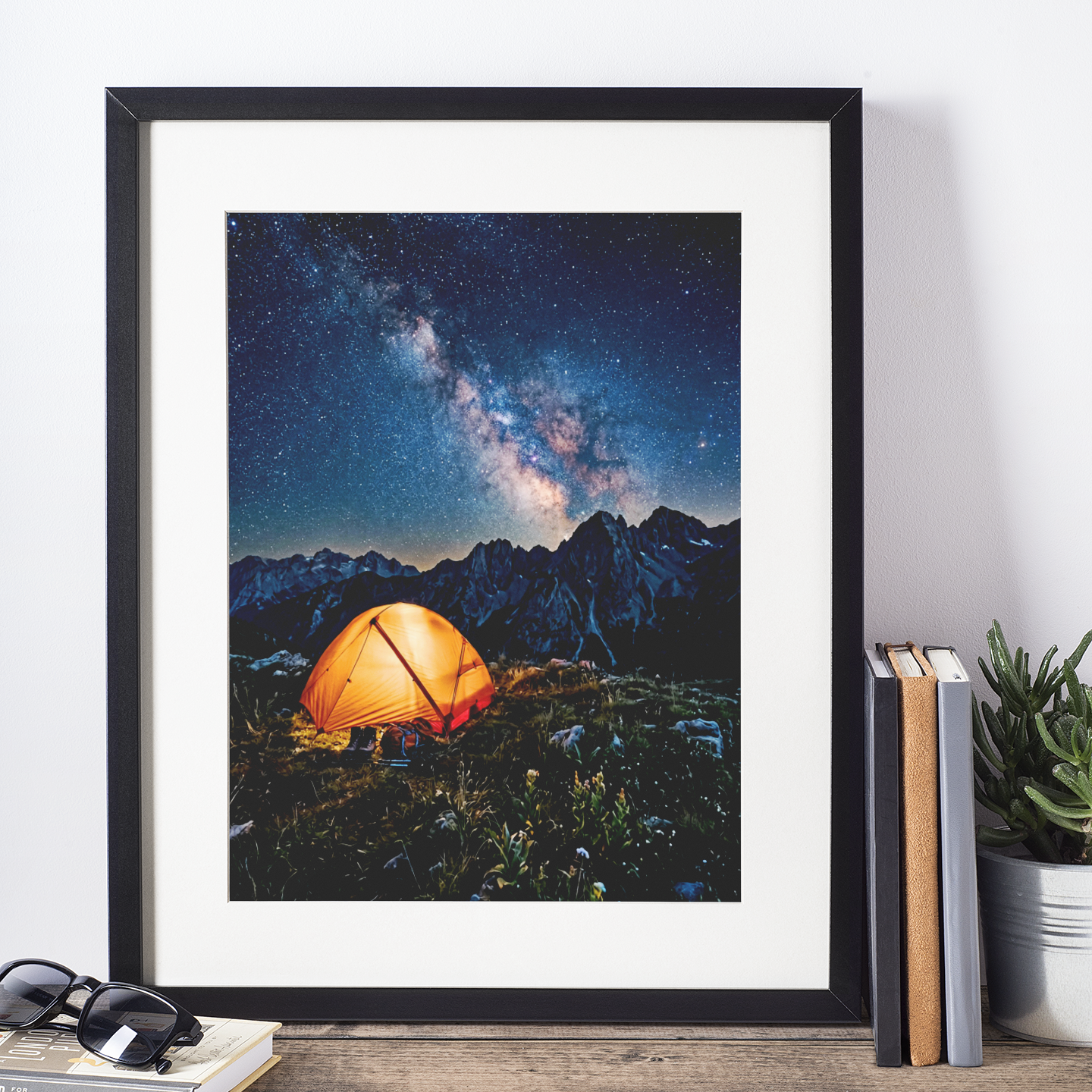Mountain Night Camp – Milky Way Adventure Print
