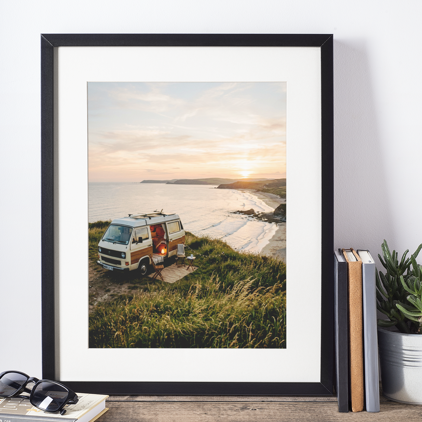 Coastal Sunset Camper Van – Wanderlust Travel Print