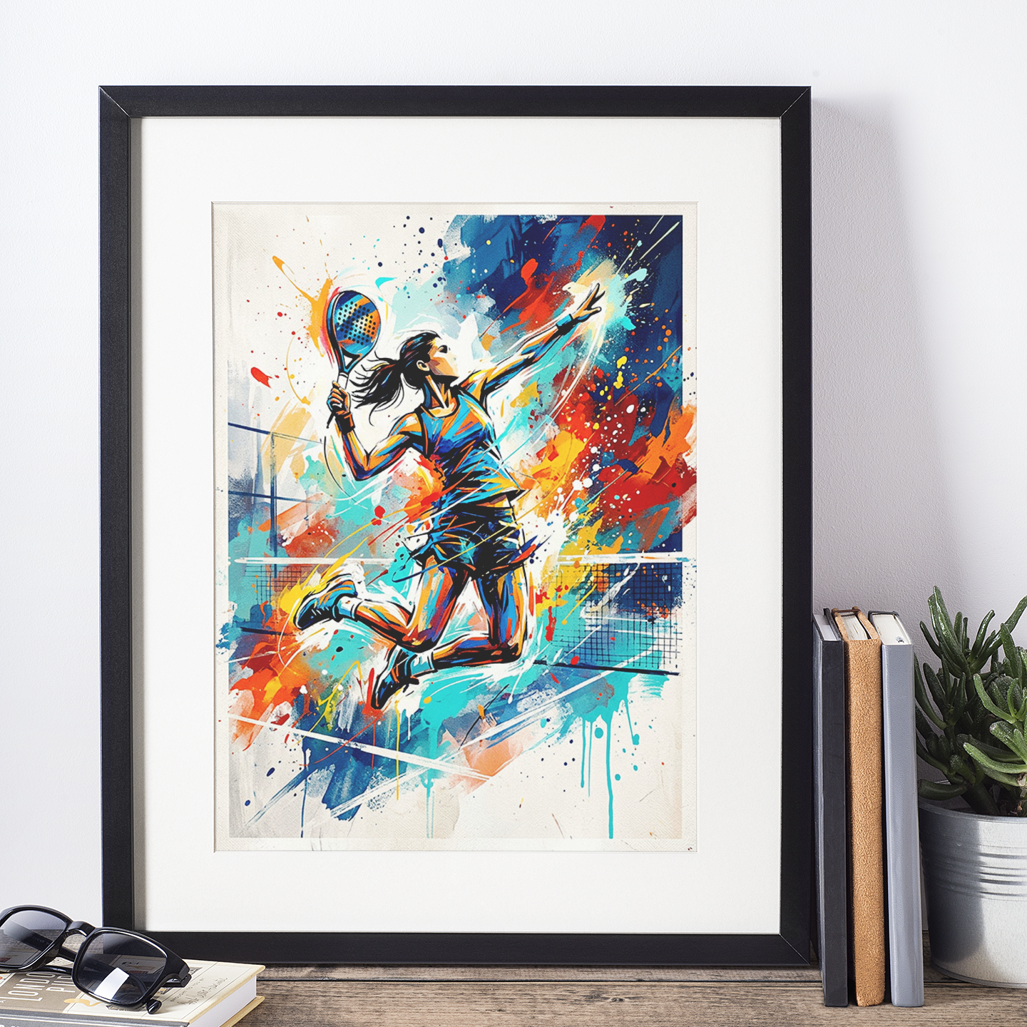 Female Padel Smash – Abstract Coloursplash Print