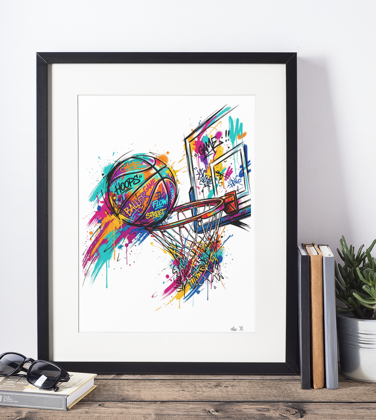 Graffiti Basketball Hoop – Urban Coloursplash Print