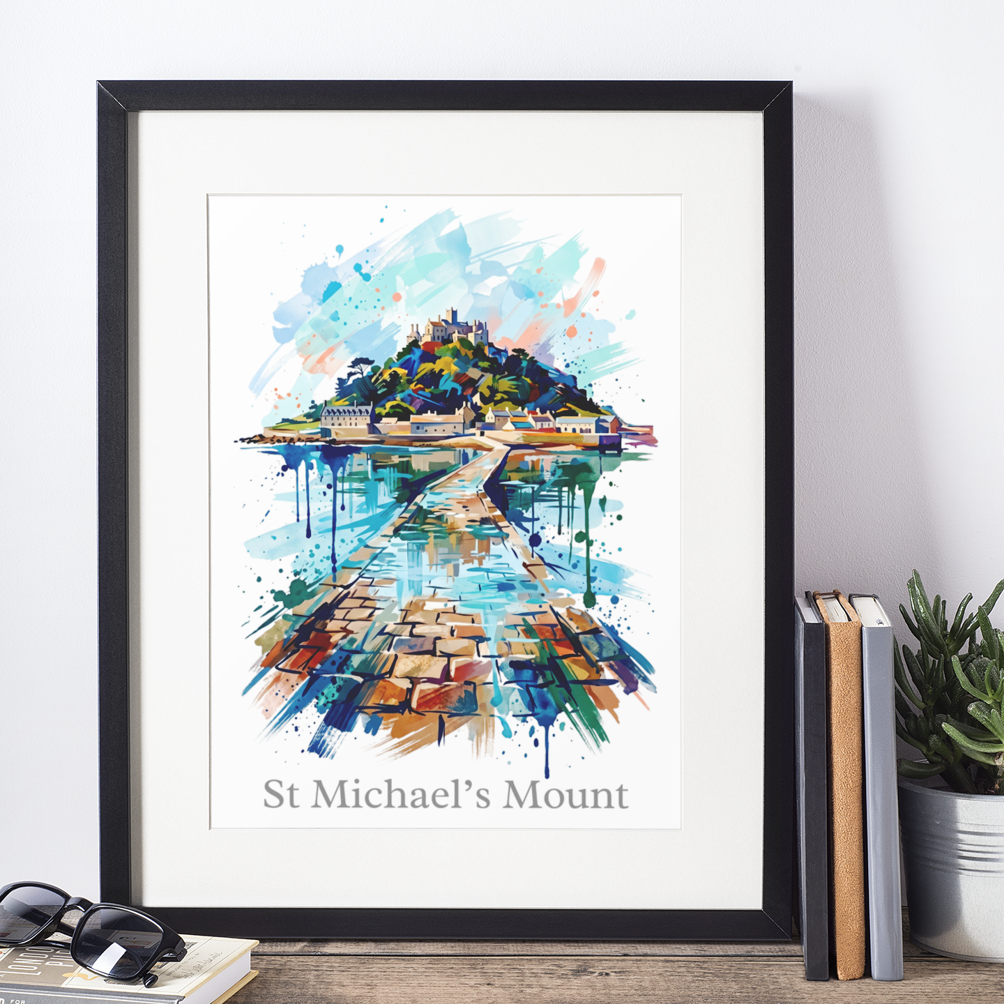 St Michael’s Mount Coloursplash Print – Expressive Marazion Coastal Wall Art